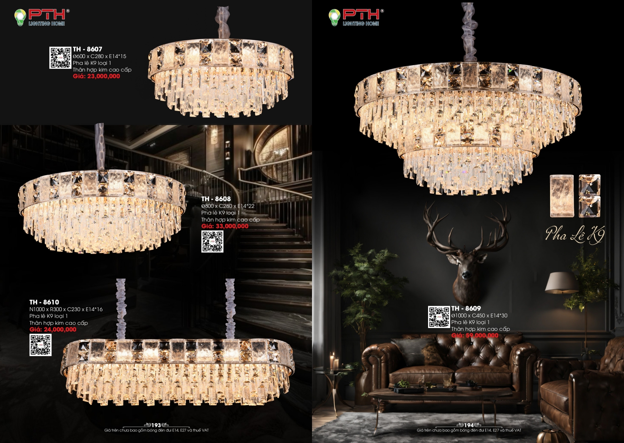 Bảng giá đèn trang trí PTH Lighting Home 2026